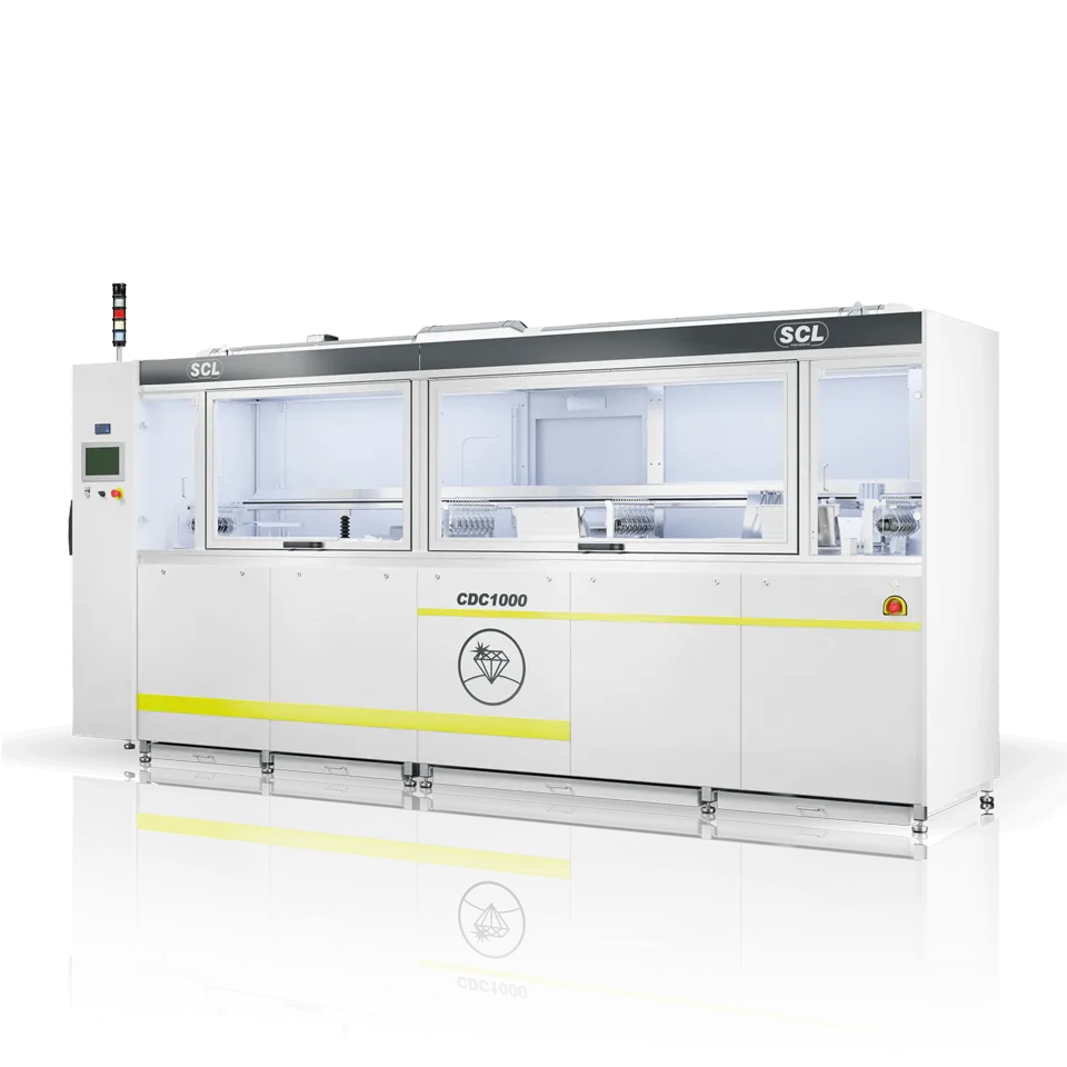 Машина твёрдого покрытия линз CDC 1000 производства SCL, общий вид